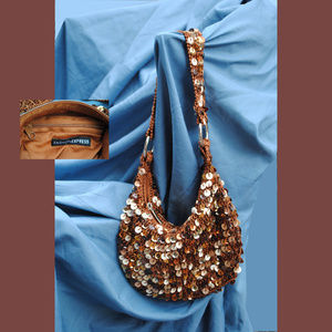 FASHIONEXPRESS Cute Small Hobo Bag Sequin Covered